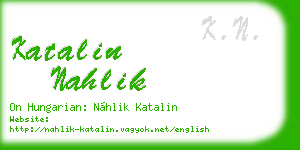 katalin nahlik business card