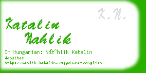 katalin nahlik business card